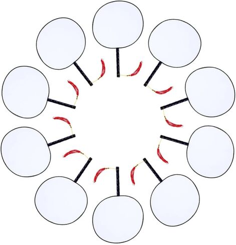 KJHBV 10 قطع مروحة بيضاء ديكور عتيق ديكور ياباني للأطفال رسم مروحة DIY مروحة رسم يدوية مروحة يدوية مروحة فارغة مروحة رسم مروحة دائرية مروحة يد قابلة للطي مروحة خيزران يدوية in Kuwait