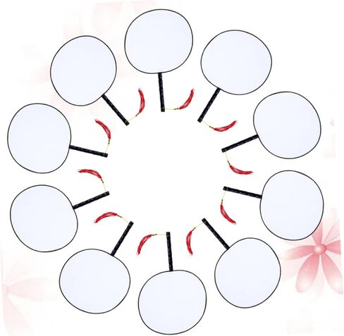 KJHBV 10 قطع مروحة بيضاء ديكور عتيق ديكور ياباني للأطفال رسم مروحة DIY مروحة رسم يدوية مروحة يدوية مروحة فارغة مروحة رسم مروحة دائرية مروحة يد قابلة للطي مروحة خيزران يدوية in Kuwait