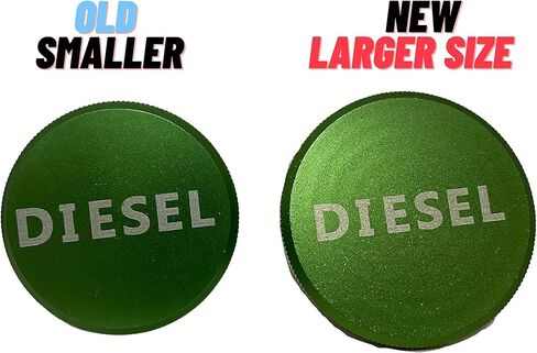 Diesel Fuel Cap - Larger Size Billet Aluminum Tank Gas Cap Compatible with 13-19 Dodge Ram 1500 2500 Cummins EcoDiesel GM 3.0 Duramax Pick-up Truck Accessories - Replacement Eco Tanks Magnetic Green in Saudi Arabia