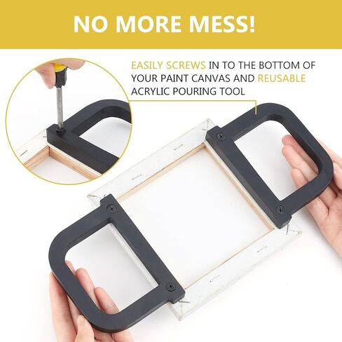 مقابض قماش خشبية من بينكريت لصب الطلاء، مقبض إطار من القماش الأسود مع برغي حديدي، مقبض حمل الإطار لحماية اللوحات صب الأصباغ أدوات صب الطلاء in Kuwait