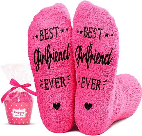 HAPPYPOP Cute Gifts for Girlfriend Her, Birthday Gifts for Girlfriend, Best Girlfriend Ever I love You Socks in Saudi Arabia