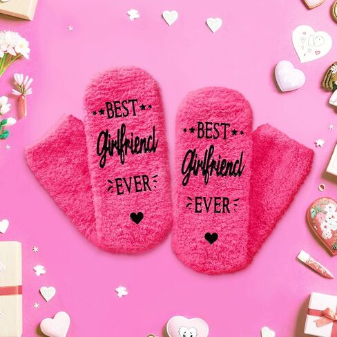 HAPPYPOP Cute Gifts for Girlfriend Her, Birthday Gifts for Girlfriend, Best Girlfriend Ever I love You Socks in Saudi Arabia