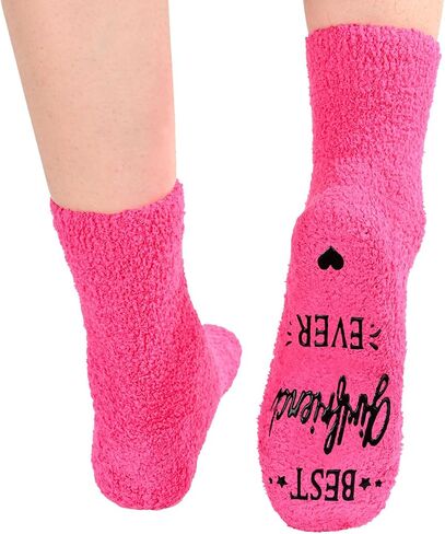 HAPPYPOP Cute Gifts for Girlfriend Her, Birthday Gifts for Girlfriend, Best Girlfriend Ever I love You Socks in Saudi Arabia