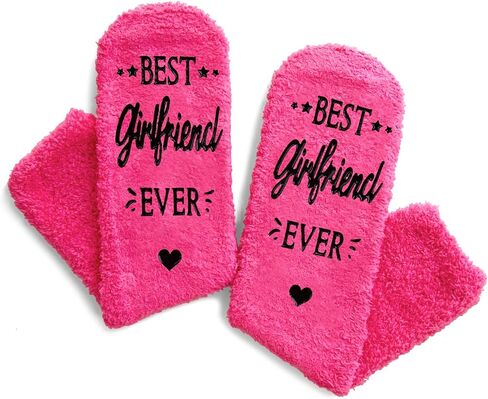 HAPPYPOP Cute Gifts for Girlfriend Her, Birthday Gifts for Girlfriend, Best Girlfriend Ever I love You Socks in Saudi Arabia