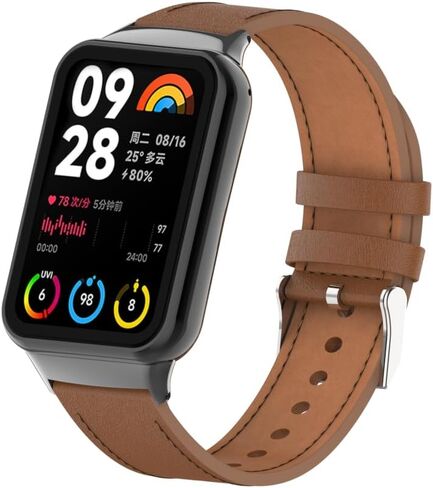 سوار Mi Band 8 Pro من الجلد المعدني الأنيق بديل لأساور المعصم متوافق مع Xiaomi 8 Pro/Redmi Smartwatch 4 (غير متضمن مع جهاز التعقب) in Kuwait