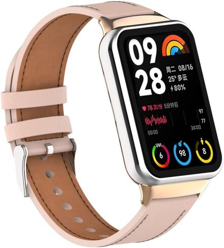 سوار Mi Band 8 Pro من الجلد المعدني الأنيق بديل لأساور المعصم متوافق مع Xiaomi 8 Pro/Redmi Smartwatch 4 (غير متضمن مع جهاز التعقب) in Kuwait