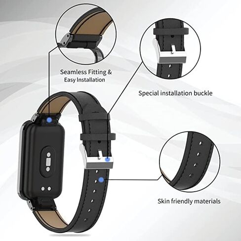 سوار Mi Band 8 Pro من الجلد المعدني الأنيق بديل لأساور المعصم متوافق مع Xiaomi 8 Pro/Redmi Smartwatch 4 (غير متضمن مع جهاز التعقب) in Kuwait