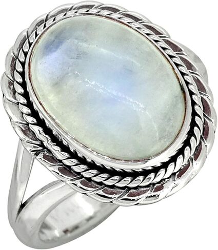YoTreasure Moonstone Ring Solid 925 Sterling Silver Jewelry in Saudi Arabia