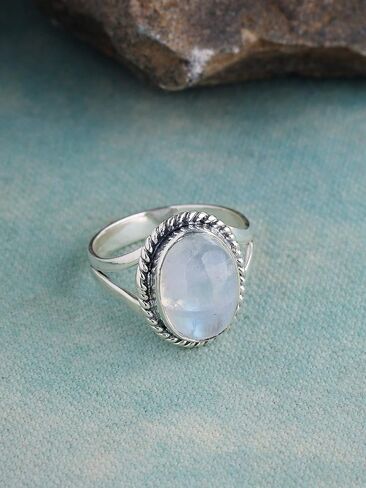 YoTreasure Moonstone Ring Solid 925 Sterling Silver Jewelry in Saudi Arabia