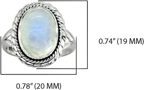 YoTreasure Moonstone Ring Solid 925 Sterling Silver Jewelry in Saudi Arabia