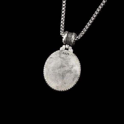925 Sterling Silver Good Shepherd Jesus Pendant Necklace for Men Women, Jesus and Lamb Necklace Religious Round Jesus Pendant Passover Christmas Gift in Saudi Arabia