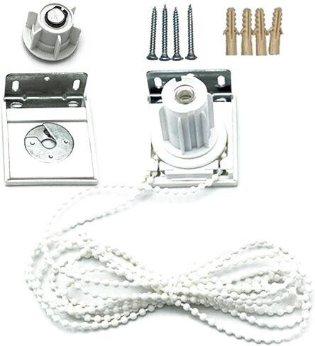 MEANCHEN Roller Blind Fittings Plastic Clutch Bracket with Beaded Chain Kit for Indoor/Outdoor Roller Shades,Universal Replacement Installation Accessories(White) in Saudi Arabia