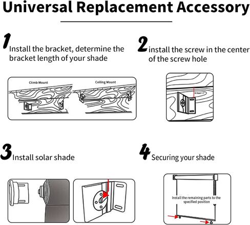 MEANCHEN Roller Blind Fittings Plastic Clutch Bracket with Beaded Chain Kit for Indoor/Outdoor Roller Shades,Universal Replacement Installation Accessories(White) in Saudi Arabia