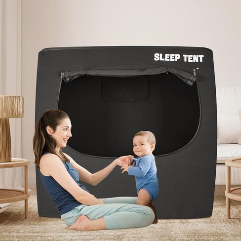 Blackout Cover for Pack N Play and Crib, Blackout Sleep Tent for Babies and Toddlers, Breathable Baby Sleep Pod with 4 Larger Vents, Blocks 90%+ Light for Quality Sleep in Saudi Arabia