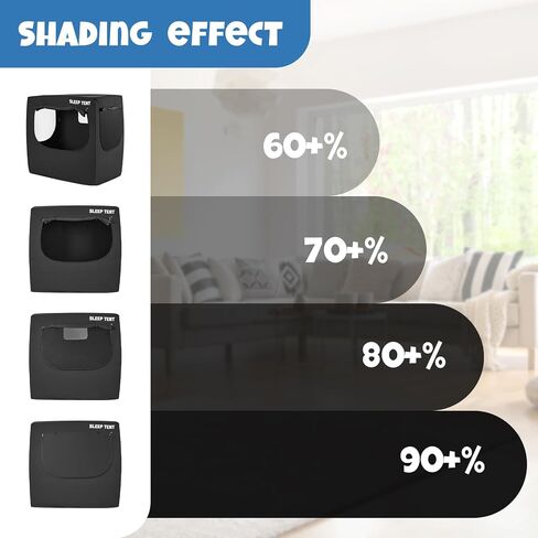 Blackout Cover for Pack N Play and Crib, Blackout Sleep Tent for Babies and Toddlers, Breathable Baby Sleep Pod with 4 Larger Vents, Blocks 90%+ Light for Quality Sleep in Saudi Arabia