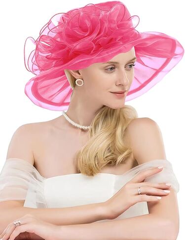 Women's Organza Church Kentucky Hat Fascinato Wedding Cocktail Tea Party Derby Hats Sun Hat in Saudi Arabia