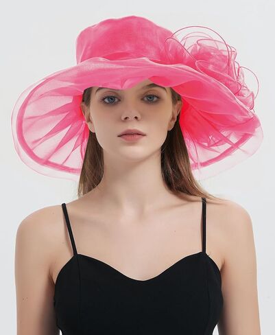 Women's Organza Church Kentucky Hat Fascinato Wedding Cocktail Tea Party Derby Hats Sun Hat in Saudi Arabia