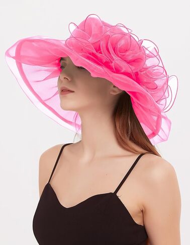 Women's Organza Church Kentucky Hat Fascinato Wedding Cocktail Tea Party Derby Hats Sun Hat in Saudi Arabia