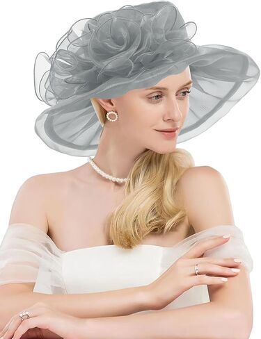 Women's Organza Church Kentucky Hat Fascinato Wedding Cocktail Tea Party Derby Hats Sun Hat in Saudi Arabia