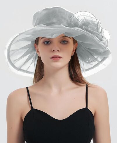 Women's Organza Church Kentucky Hat Fascinato Wedding Cocktail Tea Party Derby Hats Sun Hat in Saudi Arabia