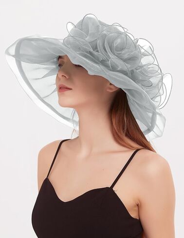 Women's Organza Church Kentucky Hat Fascinato Wedding Cocktail Tea Party Derby Hats Sun Hat in Saudi Arabia