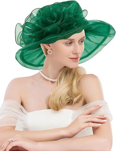 Women's Organza Church Kentucky Hat Fascinato Wedding Cocktail Tea Party Derby Hats Sun Hat in Saudi Arabia