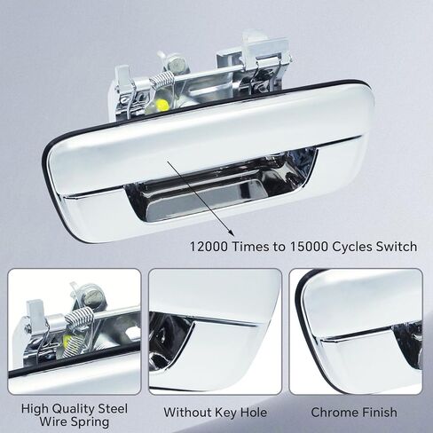 مقبض باب الباب الخلفي كروم بدون فتحة مفتاح، متوافق مع 2004-2012 Chevy Colorado & GMC Canyon & Isuzu i-280، i-290، i-350، i-370، استبدال قفل مزلاج البوابة الخلفية # 80584، GM1915118 in Kuwait