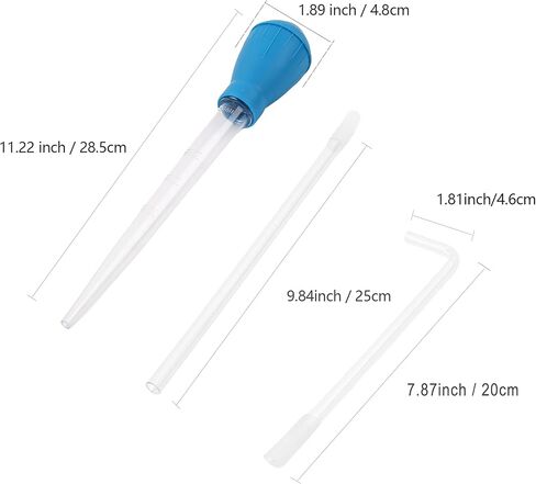 مجموعتان من أدوات تنظيف خزان الأسماك اليدوية مع أنبوب تمديد وأنبوب تمديد على شكل حرف L، مغير مياه حوض السمك 30 مل، قطارة سيفون 28.9 بوصة لإزالة نفايات وعاء السمك، وحدة تغذية المرجان (أزرق) in Kuwait