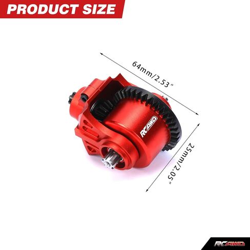 RCAWD Metal Gear F/R Transmission Module Set 1/10 Arrma Bigrock Granite Kraton Outcast Senton Vorteks 1/8 Infraction Typhon Vendetta Parts(Red) in Saudi Arabia