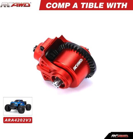 RCAWD Metal Gear F/R Transmission Module Set 1/10 Arrma Bigrock Granite Kraton Outcast Senton Vorteks 1/8 Infraction Typhon Vendetta Parts(Red) in Saudi Arabia