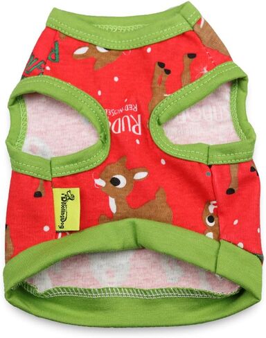 DroolingDog Dog Christmas Shirt Rudolph Reindeer Pattern Puppy Vest for Small Dogs, XS in Saudi Arabia