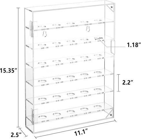 HBlife Acrylic Golf Ball Display Case Wall Cabinet Holder, Clear Golf Ball Rack Holds 30 Balls with Magnetic Locks for Collector Memorabilia Autograph Balls in Saudi Arabia