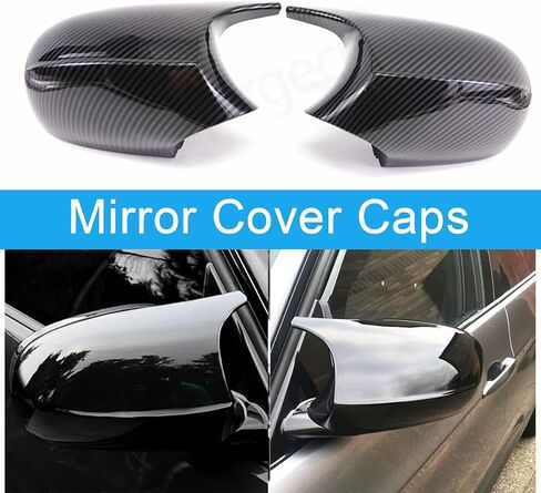 Side Mirror Cover Caps Compatible with BMW E90 E91 2005-2007, E92 E93 E81 E82 E87 E88 Pre-LCI Door Rearview Mirror Cap Replacement for 328i 325i, Carbon Fiber Look in Saudi Arabia