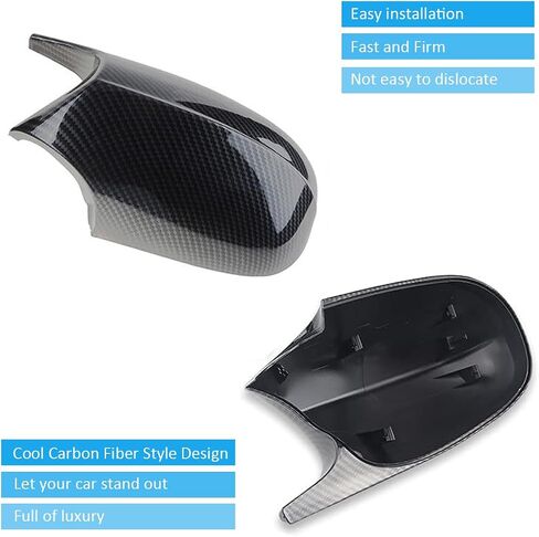 Side Mirror Cover Caps Compatible with BMW E90 E91 2005-2007, E92 E93 E81 E82 E87 E88 Pre-LCI Door Rearview Mirror Cap Replacement for 328i 325i, Carbon Fiber Look in Saudi Arabia