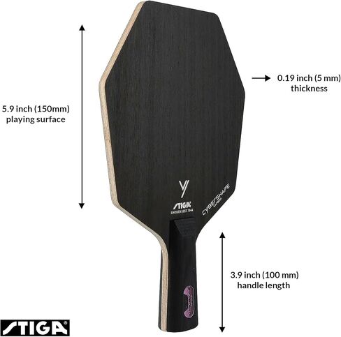 STIGA Cybershape Carbon Table Tennis Blade | Ping Pong Paddle - Unique Design for Larger Hitting Area & Increased Control - Competition Approved in Kuwait