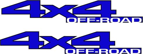 2 x Black and Blue 4X4 Off Road 2 Color Block Outline Vinyl Decals Fits Dodge Ram in Saudi Arabia
