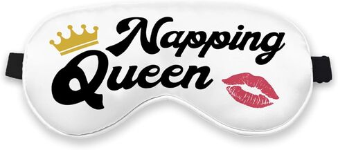Napping Queen Crown Funny Sleeping Eye Mask, Funny Sleep mask for Women Wife Sister, Napping Girl Silk Blackout Eye Mask for Sleep Travel, Adjustable Straps Soft Sleep Mask Eye Cover in Kuwait