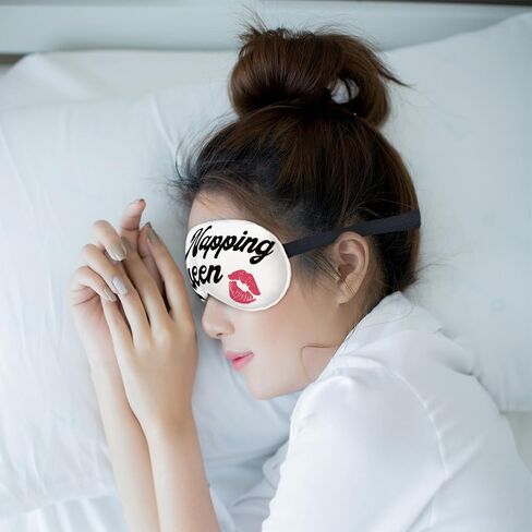 Napping Queen Crown Funny Sleeping Eye Mask, Funny Sleep mask for Women Wife Sister, Napping Girl Silk Blackout Eye Mask for Sleep Travel, Adjustable Straps Soft Sleep Mask Eye Cover in Kuwait