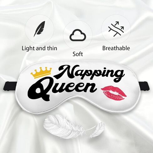 Napping Queen Crown Funny Sleeping Eye Mask, Funny Sleep mask for Women Wife Sister, Napping Girl Silk Blackout Eye Mask for Sleep Travel, Adjustable Straps Soft Sleep Mask Eye Cover in Kuwait