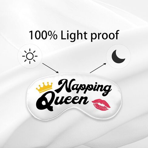 Napping Queen Crown Funny Sleeping Eye Mask, Funny Sleep mask for Women Wife Sister, Napping Girl Silk Blackout Eye Mask for Sleep Travel, Adjustable Straps Soft Sleep Mask Eye Cover in Kuwait
