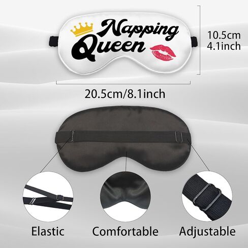 Napping Queen Crown Funny Sleeping Eye Mask, Funny Sleep mask for Women Wife Sister, Napping Girl Silk Blackout Eye Mask for Sleep Travel, Adjustable Straps Soft Sleep Mask Eye Cover in Kuwait