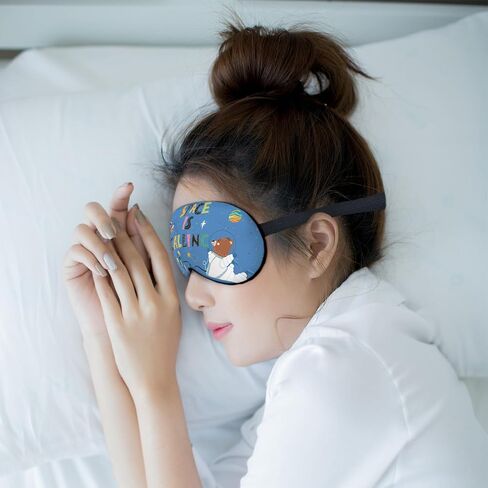 Space Themed Eye Mask for Boys Kids, Space is Calling Colorful Cute Astronaut Silk Blackout Eye Mask for Sleeping, Space Planet Kids Boys Sleep Mask Adjustable Straps Soft Lightweight in Kuwait