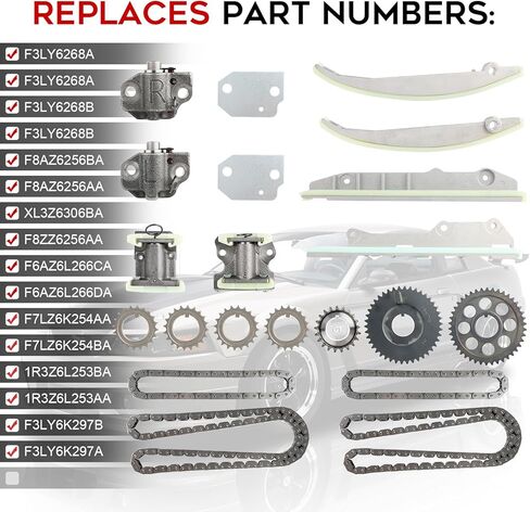 مجموعة سلسلة توقيت محرك PUENGSI، مجموعة سلسلة توقيت متوافقة مع 2001 Ford Mustang 4.6L DOHC استبدال # F3LY6268A in Kuwait