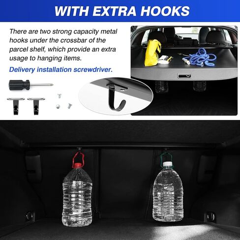 غطاء الحمولة لسيارة فولفو XC60 2010-2017، غطاء صندوق السيارة مع خطافات لملحقات فولفو XC60 - ظل درع أمان قابل للسحب... in Kuwait