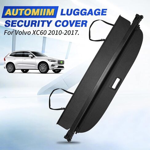 غطاء الحمولة لسيارة فولفو XC60 2010-2017، غطاء صندوق السيارة مع خطافات لملحقات فولفو XC60 - ظل درع أمان قابل للسحب... in Kuwait