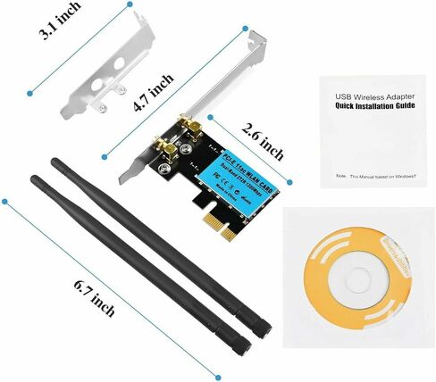 بطاقة واي فاي لاسلكية PCI-E بسرعة 1200 ميجا بت في الثانية، 2.4 جيجا/5 جيجا، محول شبكة ثنائي النطاق لسطح المكتب in Saudi Arabia