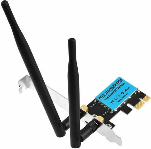 بطاقة واي فاي لاسلكية PCI-E بسرعة 1200 ميجا بت في الثانية، 2.4 جيجا/5 جيجا، محول شبكة ثنائي النطاق لسطح المكتب in Saudi Arabia