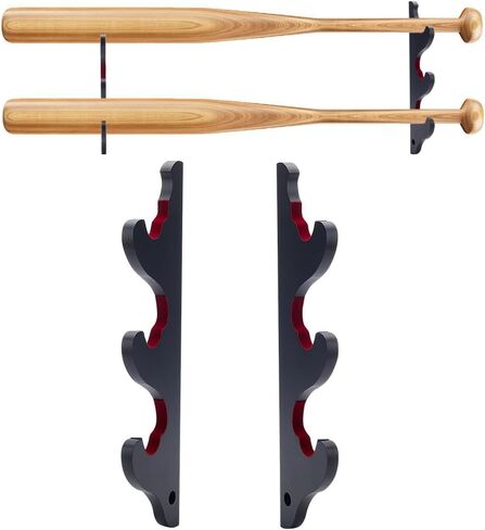 1 Pair Baseball Bat Display Holder Wall Mount 3 Tiers Baseball Bat Horizontal Rack Baseball Bat Display Rack Baseball Bat Display Hanger Holder in Saudi Arabia