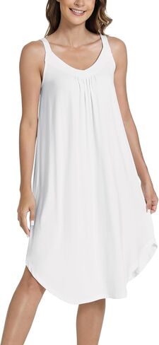 GYS Bamboo Viscose Sleeveless Nightgowns for Women Soft Full Slip Lounge Dress in Saudi Arabia