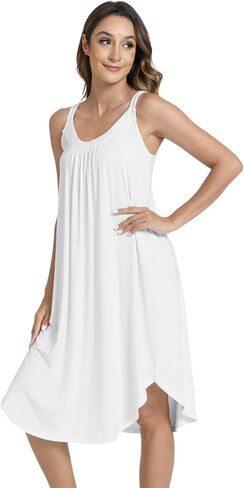 GYS Bamboo Viscose Sleeveless Nightgowns for Women Soft Full Slip Lounge Dress in Saudi Arabia